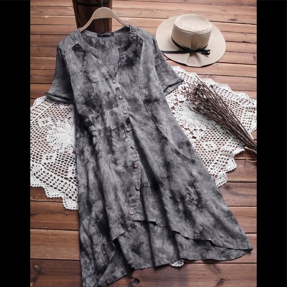 NWT💫Gracila vintage pattern v-neck mid long top - Picture 2 of 8